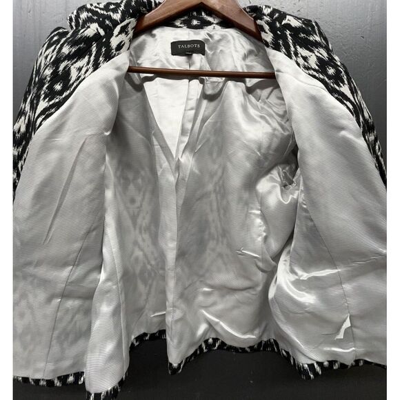Talbots Black and White Patterned Blazer - Picture 5 of 9